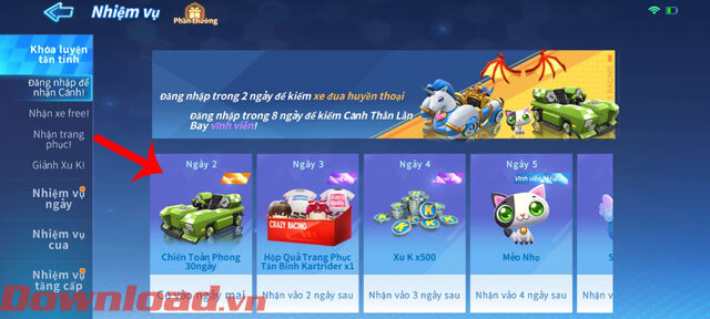 <p><strong>Bước 11:</strong> Ấn vào <strong>Nhiệm vụ</strong> mà người chơi cần hoàn thành, để nhận