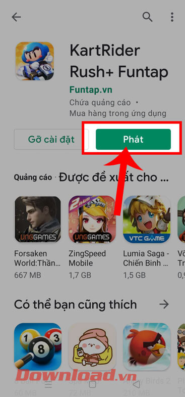 <p><strong>Bước 4:</strong> Chờ trong một lát để quá trình cài đặt game này hoàn tất, sau đó nhấn vào