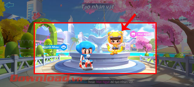 <p><strong>Bước 3:</strong> Ở màn hình <em>Tạo nhân vật</em>, hãy chọn một trong hai nhân vật là: <strong>Nhanh