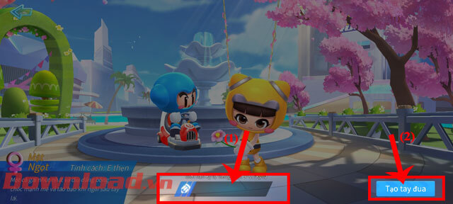 <p><strong>Bước 4: Đặt và nhập tên</strong> cho nhân vật của mình vào ô trống ở phía dưới màn hình.