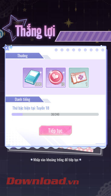 <p><strong>Bước 9:</strong> Click chuột vào màn hình để nhận phần thưởng sau khi chiến thắng.</p>