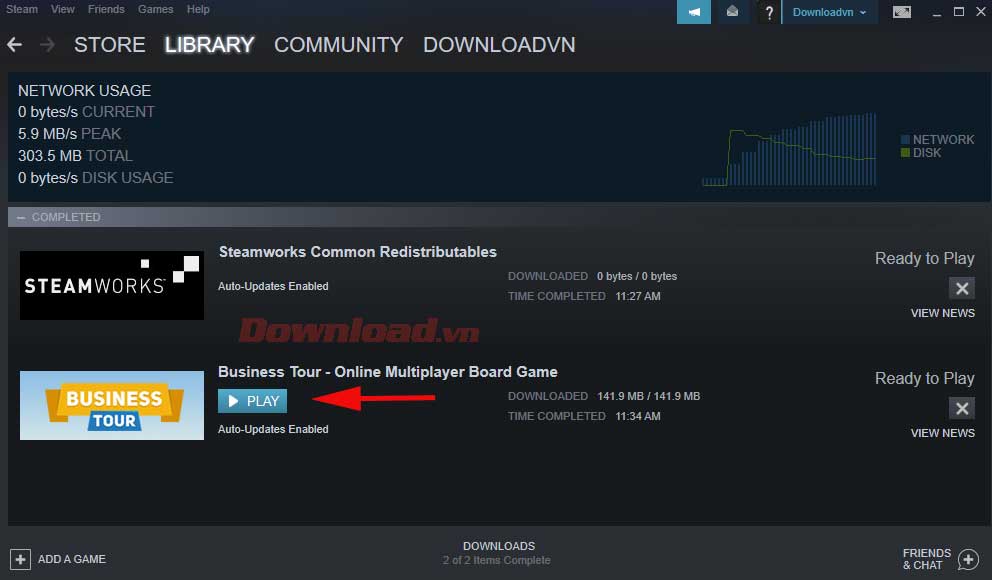 <p><strong>Bước 4:</strong> Click <strong>Play</strong> để chơi game <strong>Business Tour.</strong></p>