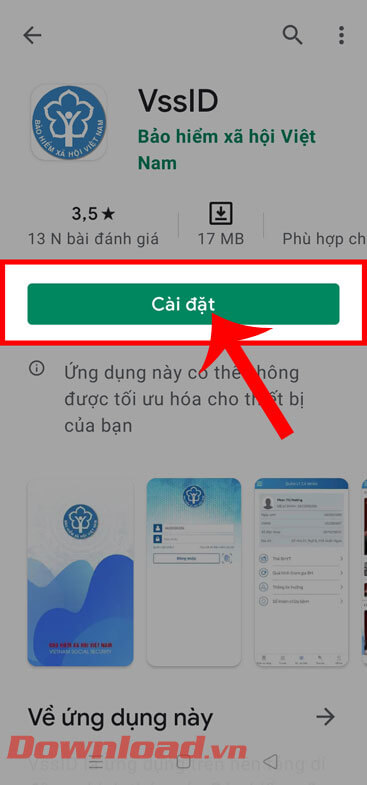 <p><strong>Bước 3:</strong> Sau đó, ở phần tải ứng dụng, hãy chạm vào nút <strong>Cài đặt.</strong></p>