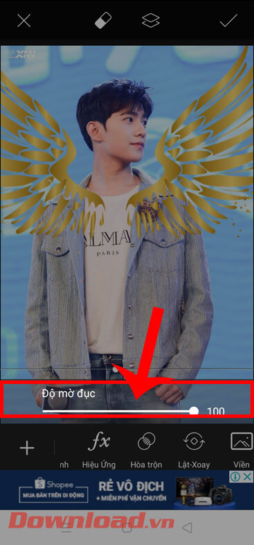 Điều chỉnh thanh Độ mờ đục