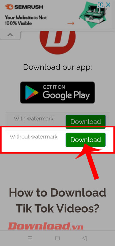 <p><strong>Bước 5:</strong> Đợi một lát để hệ thống của trang web có thể xóa logo trên video TikTok,