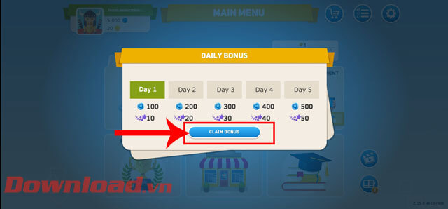 <p><strong>Bước 1:</strong> Sau khi đã mở game lên, lúc này trên màn hình xuất hiện <em>cửa sổ Daily