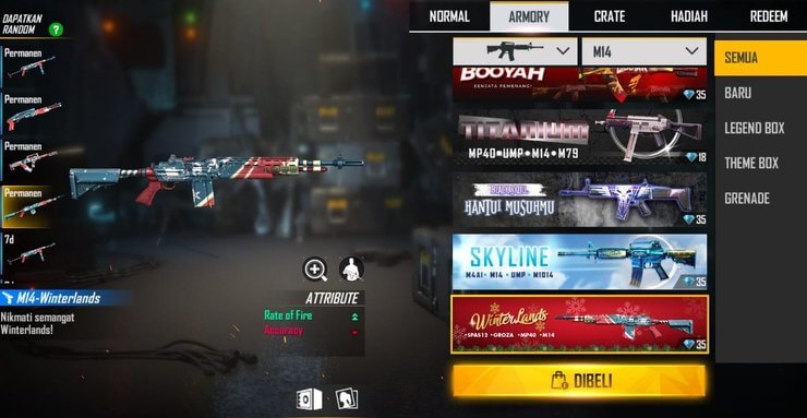 Skin súng FF M14 Winterlands