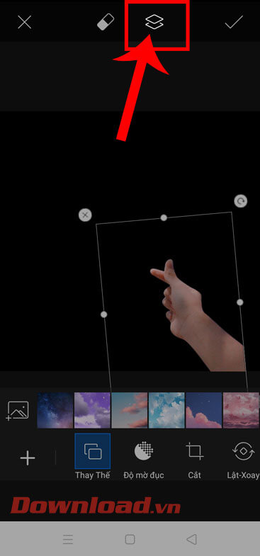 Ấn vào biểu tượng 2 ô vuông 