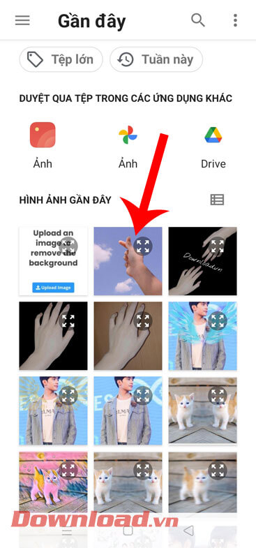 Chọn hình bàn tay 