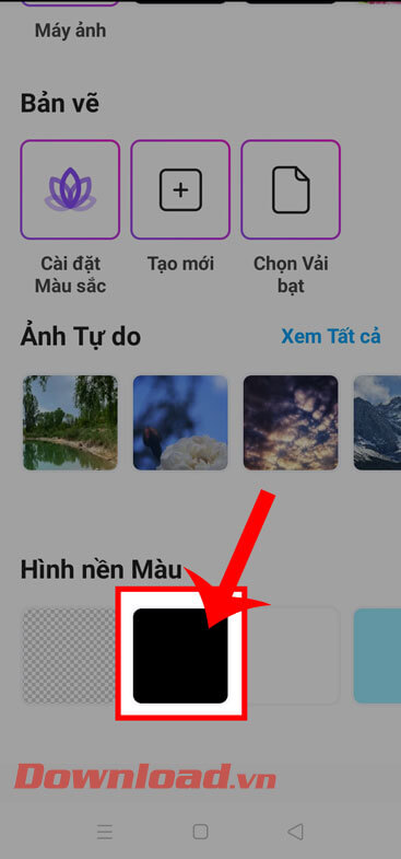 Chọn hình nền màu đen