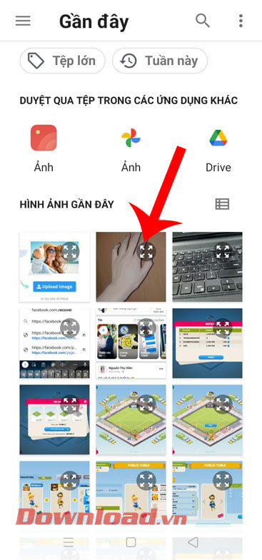 Chọn hình ảnh bàn tay