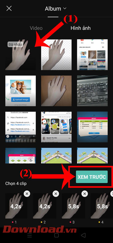Chọn hình ảnh bàn tay 