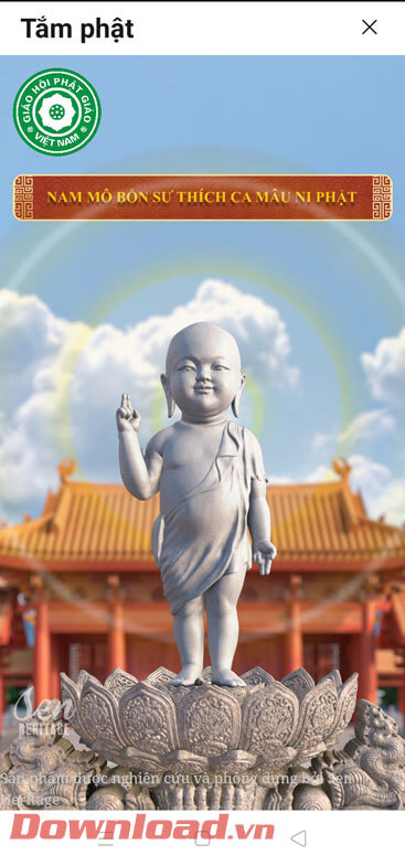 <p><strong>Bước 5:</strong> Khi đã tắm Phật 3 lần, thì phía trên bức tượng sẽ tỏa một vòng hào quang