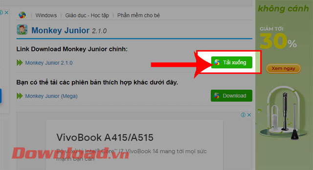 <p><strong>Bước 3:</strong> Nhấp chuột vào nút <strong>Tải xuống</strong>, ở phía bên phải của phiên