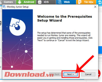 <p><strong>Bước 6:</strong> Trên màn hình lúc này hiển thị cửa sổ <em>Monkey Junior Setup</em>, hãy