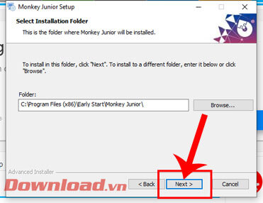 <p><strong>Bước 7:</strong> Điều chỉnh lại nơi lưu trữ file của phần mềm, rồi tiếp tục ấn vào nút <strong>Next.</strong></p>