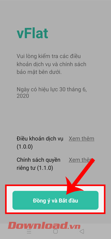 <p><strong>Bước 1:</strong> Sau khi đã tải và mở <strong>ứng dụng vFlat Scan</strong> trên điện thoại,