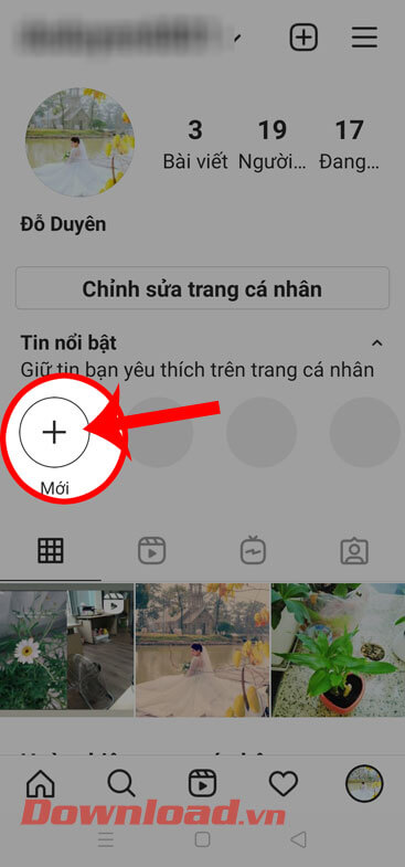 Chạm vào biểu tượng dấu "+"