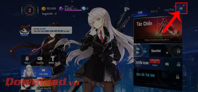 Nhấn vào biểu tượng ba dấu gạch ngang