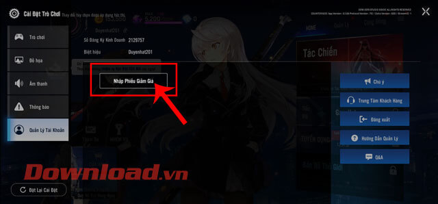 Ấn vào mục Nhập phiếu giảm giá