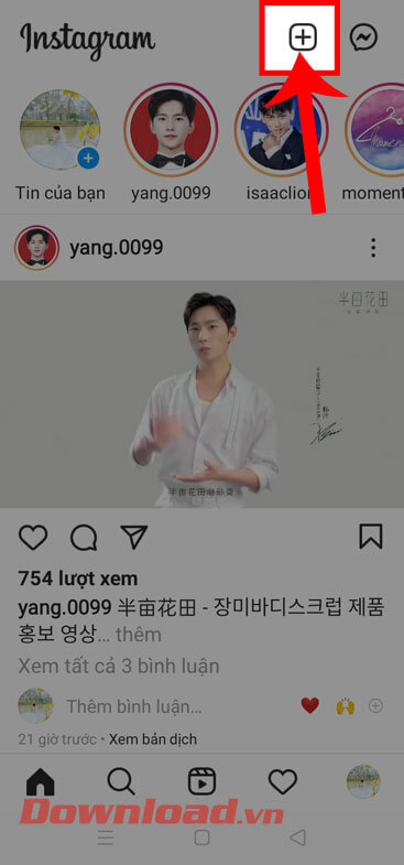 Nhấn vào biểu tượng dấu "+"