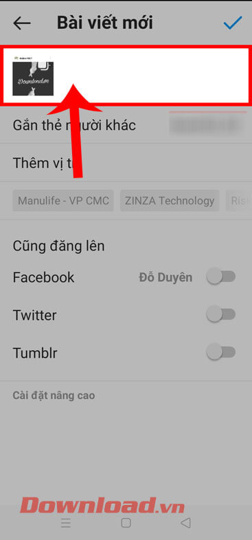 Viết caption cho bài viết của mình 