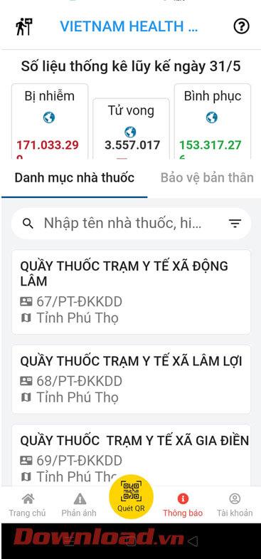 <p><strong>Bước 6:</strong> Để cập nhật thông tin về tình hình dịch bệnh Covid-19 trong nước và thế