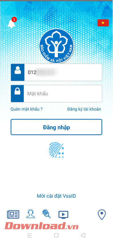 Đăng nhập tài khoản VssID