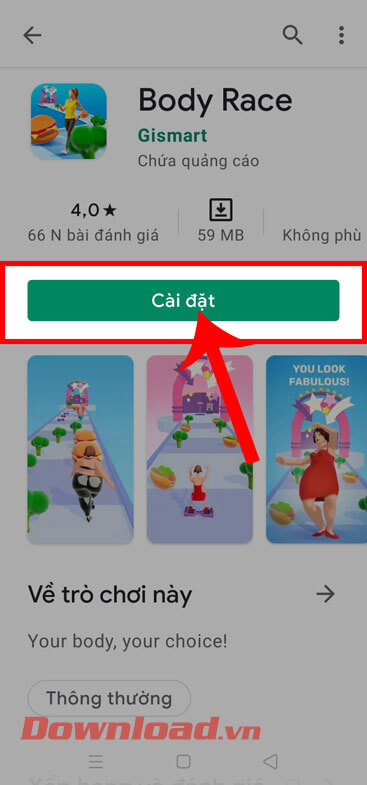 <p><strong>Bước 4:</strong> Tiếp theo, hãy chạm vào nút <strong>Cài đặt.</strong></p>