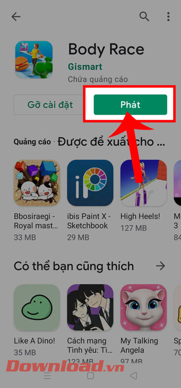 <p><strong>Bước 5:</strong> Đợi một lát để quá trình tải game được hoàn tất, rồi nhấn vào nút<strong>