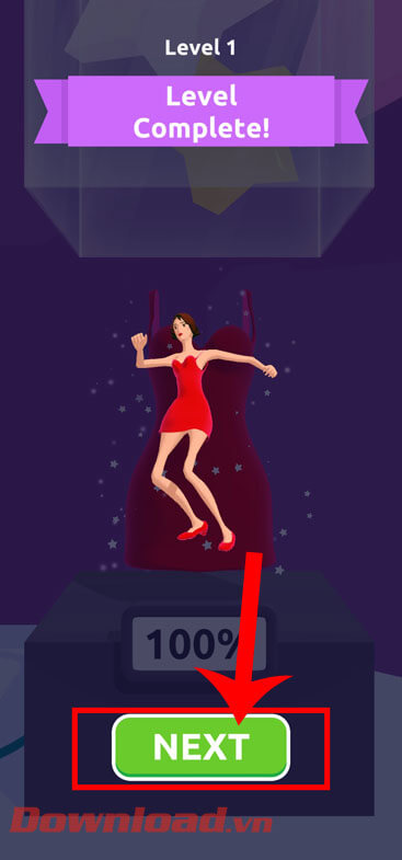 <p><strong>Bước 6:</strong> Khi số cân đã đặt tiêu chuẩn để mặc vừa chiếc váy trong tủ kính thì trên