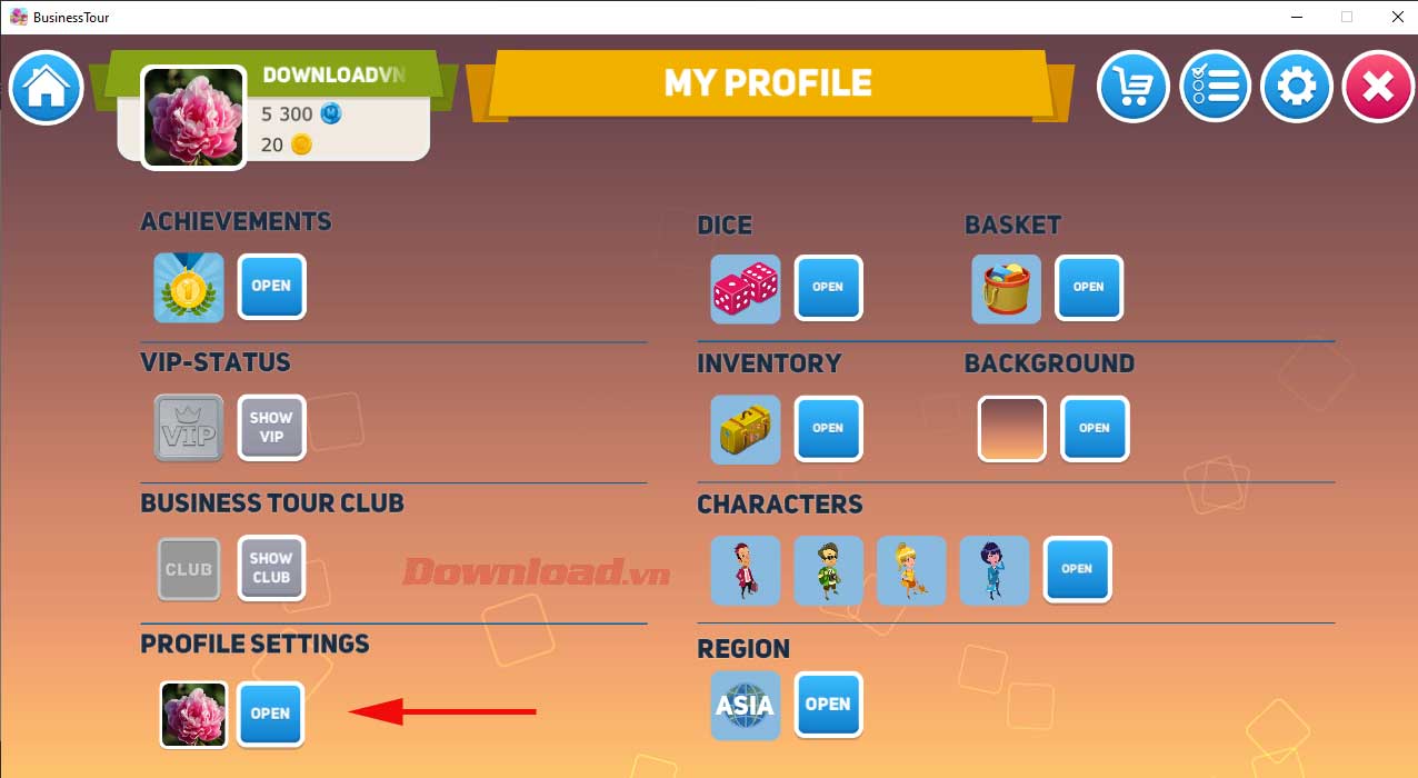 <p>2. Tới <strong>Profile Settings</strong>. </p>