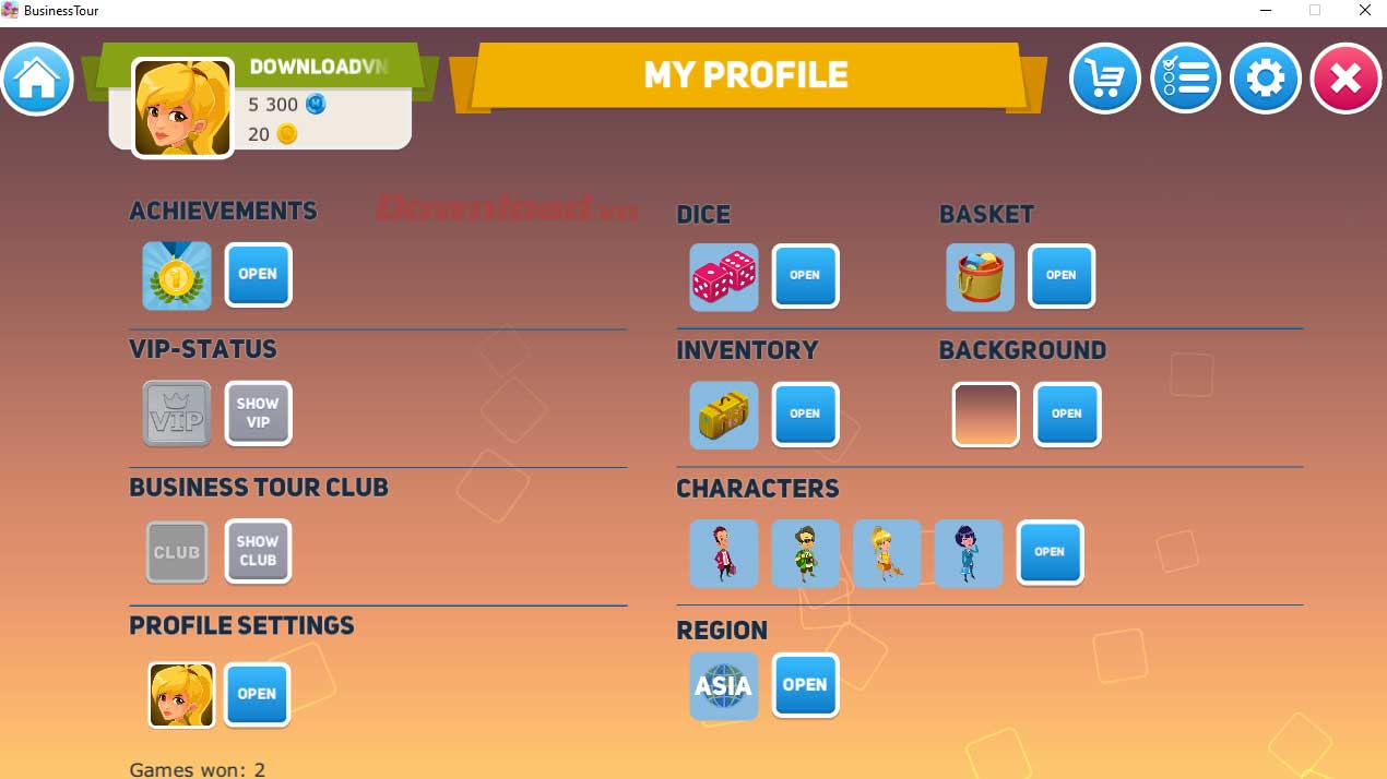 <p>4. Thế là xong! Như bạn thấy hình đại diện chơi game Business Tour đã thay đổi theo lựa chọn. Thật