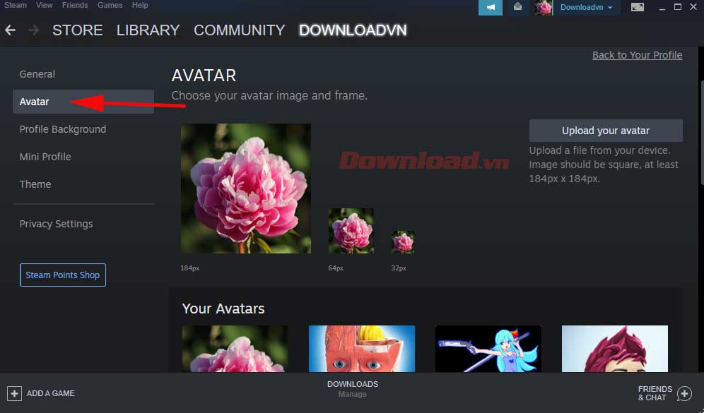 <p>5. Nếu không thích các hình có sẵn trong Business Tour, bạn có thể đổi ảnh đại diện chơi game bằng