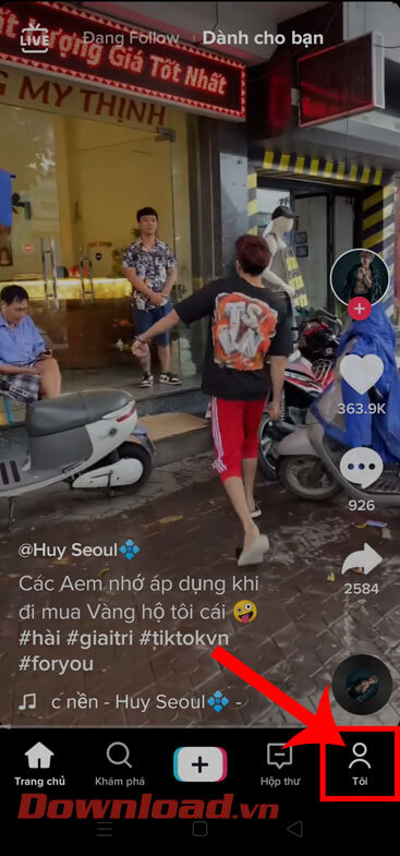 Ấn vào mục Tôi