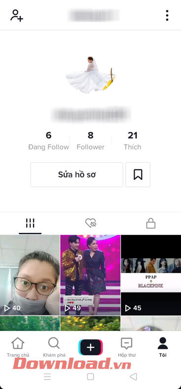 Ảnh diện TikTok trong suốt đã được thay đổi