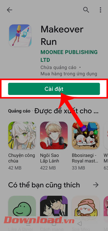 <p><strong>Bước 4:</strong> Sau đó, hãy chạm vào nút <strong>Cài đặt.</strong></p>