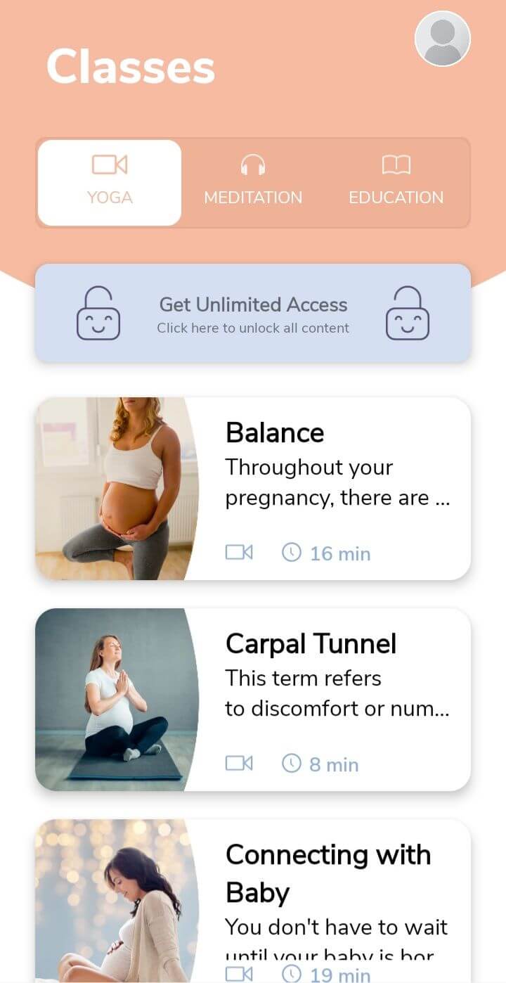 Giao diện YogiBirth