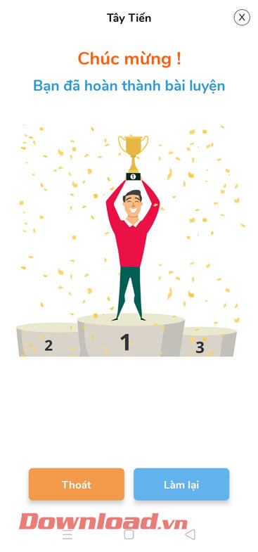 <p><strong>Bước 7:</strong> Sau khi đã hoàn thành bài kiểm tra, thì trên màn hình sẽ hiển thị thông