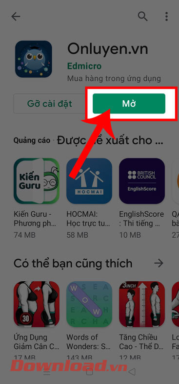 <p><strong>Bước 4:</strong> Chờ trong một lát để quá trình download ứng dụng về điện thoại được hoàn