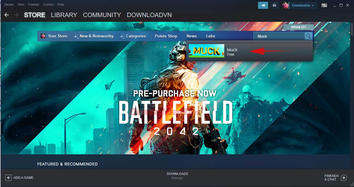 <p>1. Đăng nhập tài khoản <strong>Steam</strong>. Tới <strong>Store</strong>, nhập tên game vào trường