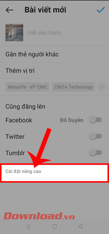 <p><strong>Bước 2:</strong> Khi tạo bài đăng đến mục <em>Bài viết mới</em>, thì chạm vào mục<strong>