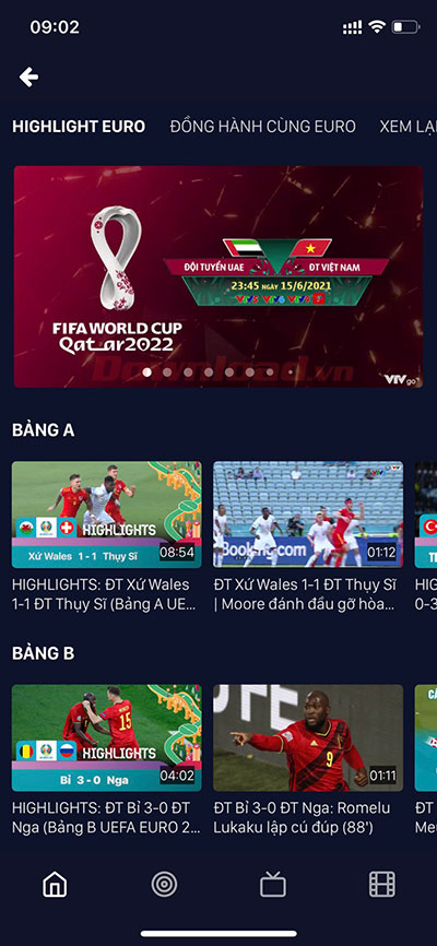 Chuyên trang EURO 2021 trên VTVgo