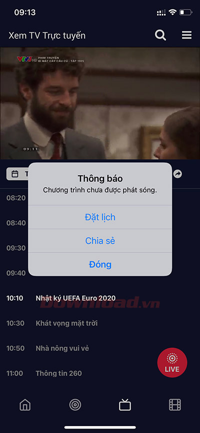 Đặt lịch xem trên VTVgo
