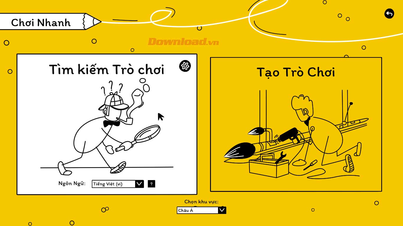 <p>5. Click <strong>Tìm kiếm trò chơi </strong>hoặc <strong>Tạo trò chơi</strong>.</p>