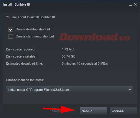 <p>3. Click vào tùy chọn cài đặt game vẽ hình đoán chữ <strong>Scribble It!</strong> bạn muốn. Rồi nhấn