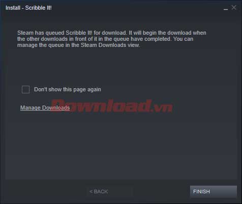 <p>5. Đợ<strong>i download Scribble It!</strong> hoàn tất rồi mới nhấn<strong> Finish</strong>. Quá