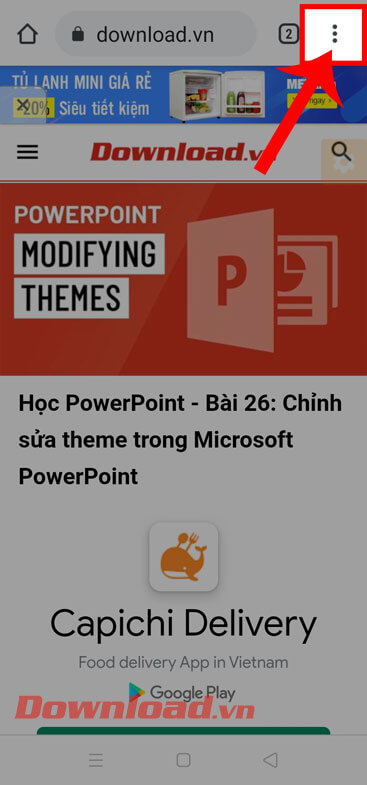 <p><strong>Bước 2: </strong>Tại trang chủ hoặc website bất kỳ mà mình đang truy cập, hãy nhấn vào<strong>