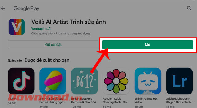 <p><strong>Bước 5: </strong>Đợi trong một lát để quá trình cài đặt ứng dụng về máy tính của mình được