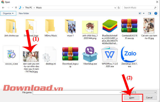 <p><strong>Bước 3: Chọn một hình ảnh bất kỳ </strong>trên máy tính mà bạn muốn tạo ảnh hoạt hình, rồi